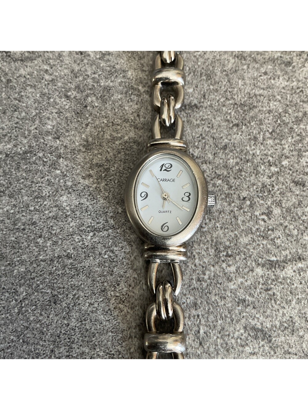 Carriage by Timex Womens Watch Silver Tone Case and Band W/Silver Dial Bin U